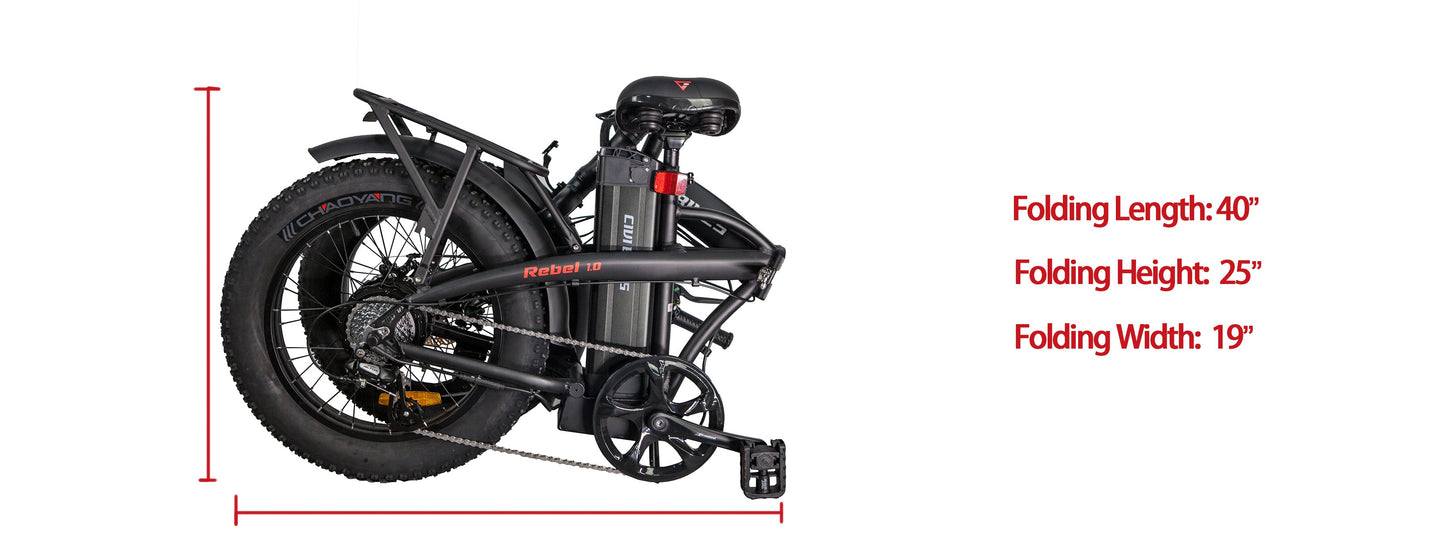 REBEL Folding Fat Tire Ebike